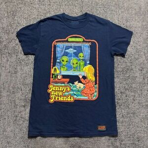 Steven Rhodes Jenny's New Friend T-Shirt Mens Medium Navy Blue Graphic Tee